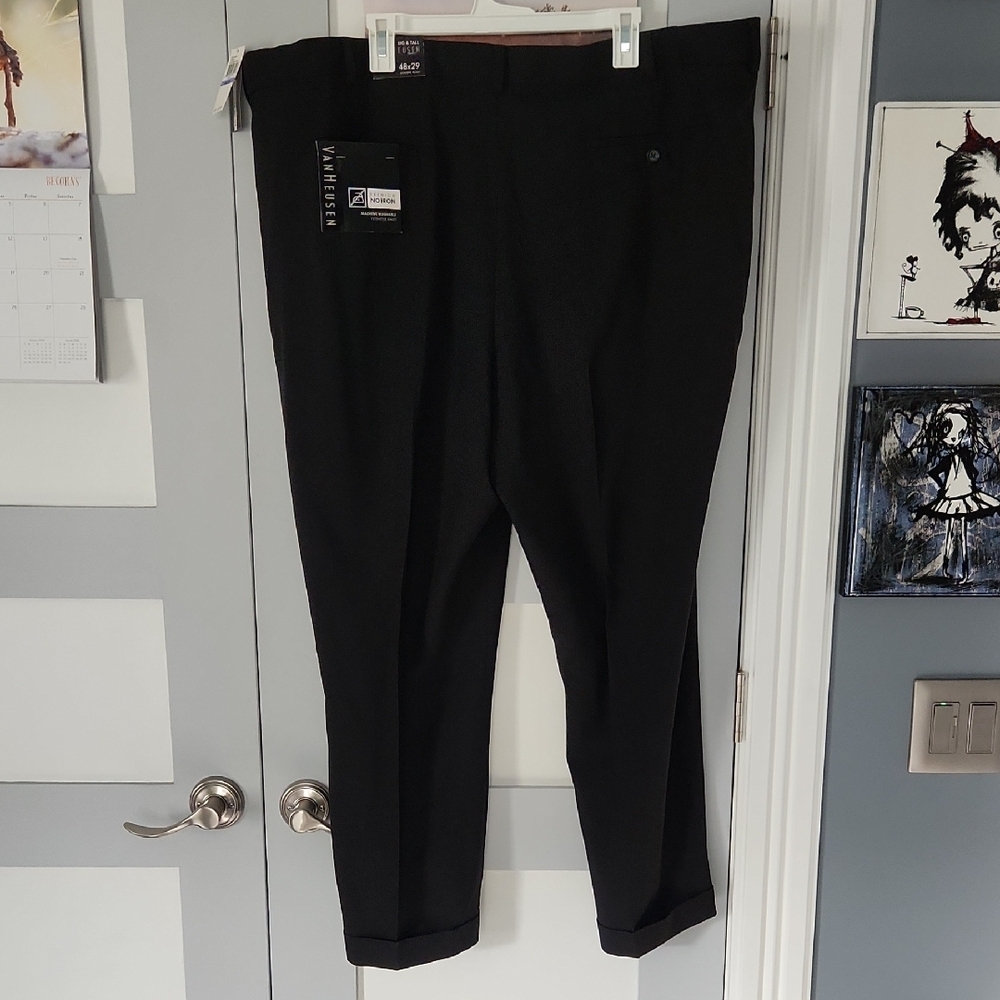 Van Heusen Men's Classic Black Dress Pants, Size 48W And 29L. - Picture 14 of 14